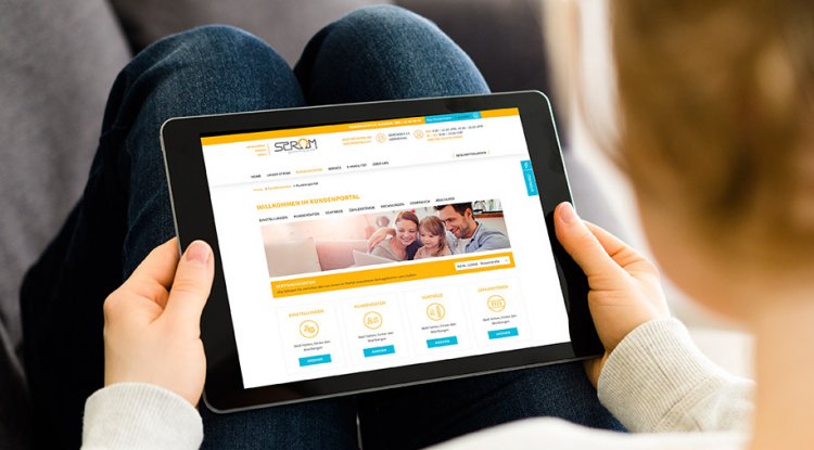 Kundenportal - Tablet mit Strom Germering Website